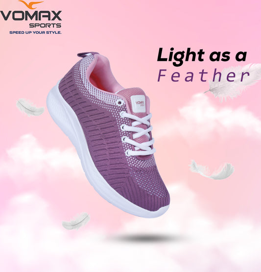 VOMAX SPORTS LR-5001 Flynit Upper Eva Sole Lace up Lightweight Running Shoes for Women